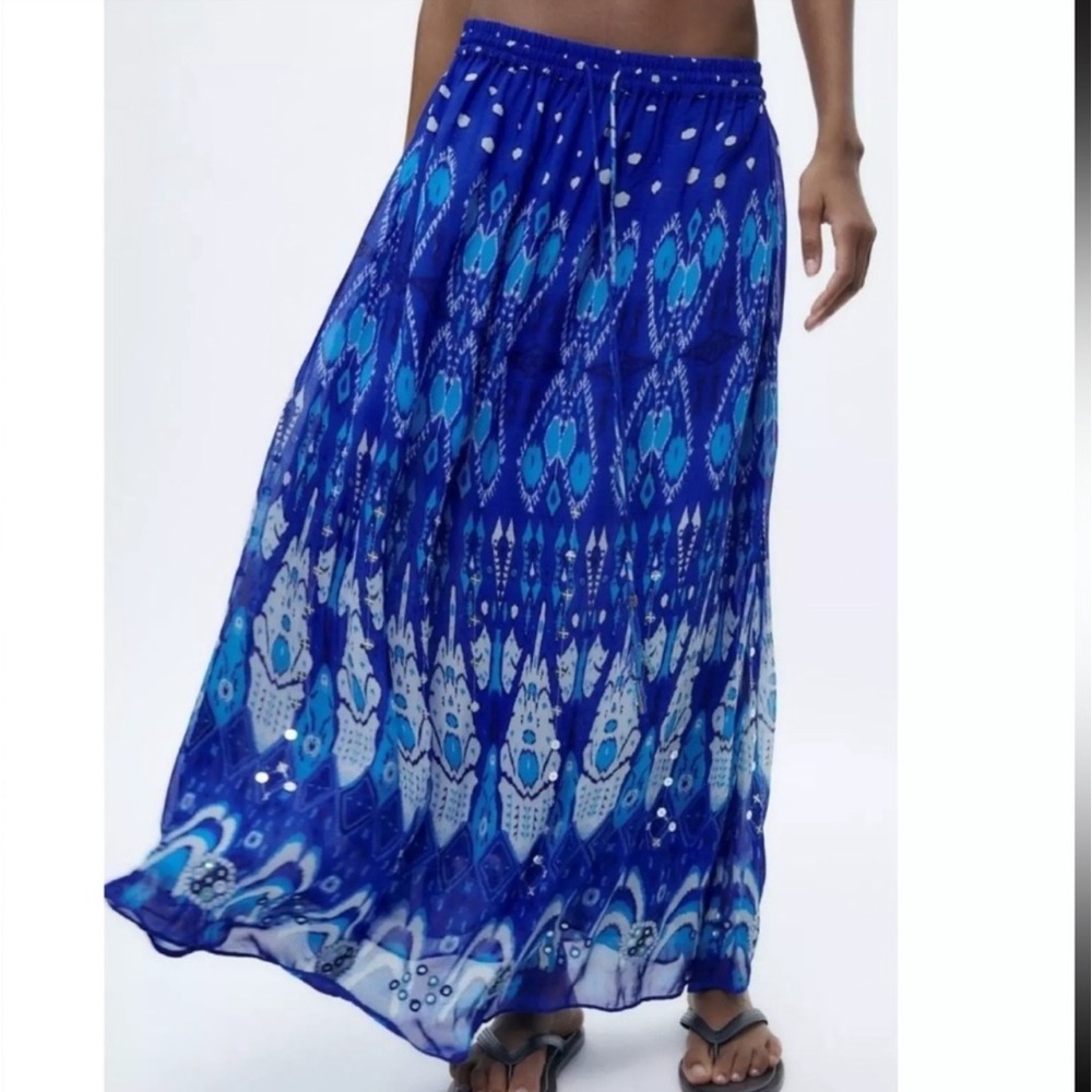 GOREGOUS BLUE MAXI SKIRT ZARA SIZE S